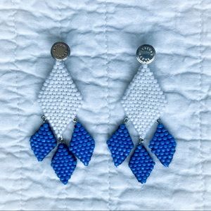 HENRI BENDEL Beaded Triangular Chandelier Earrings